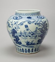Jar with the Four Accomplishments: Painting, Calligraphy, Music, Strategy, Ming dynasty, 15th centur Creator: Unknown