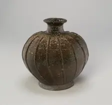 Jar with Vertical Ribs, Korea, Three Kingdoms period (57 B.C.-A.D. 668), Silla..., 7th century. Creator: Unknown