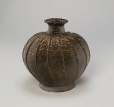 Jar with Vertical Ribs, Korea, Three Kingdoms period (57 B.C.-A.D. 668), Silla..., 7th century. Creator: Unknown