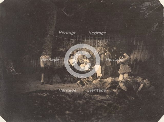 Jardin zoologique de Bruxelles; Les trois jumeaux fils de Mr. Lebens et toute la famille, 1854-56. Creator: Louis-Pierre-Théophile Dubois de Nehaut.