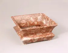 Jardiniere with glaze imitating pudding stone, Qianlong period, Qing dynasty, China, 1736-1795. Creator: Unknown