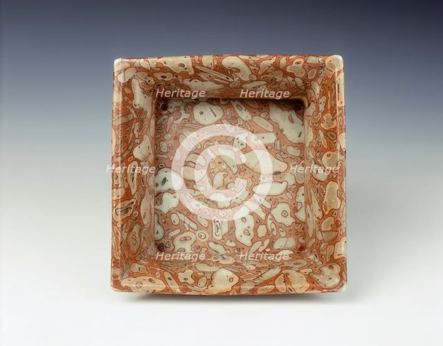 Jardiniere with glaze imitating pudding stone, Qianlong period, Qing dynasty, China, 1736-1795. Creator: Unknown.