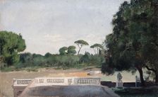 Jardins de la Villa Borghèse vus depuis la Villa Médicis à Rome, c.1859 — 1860. Creator: Jean Jacques Henner