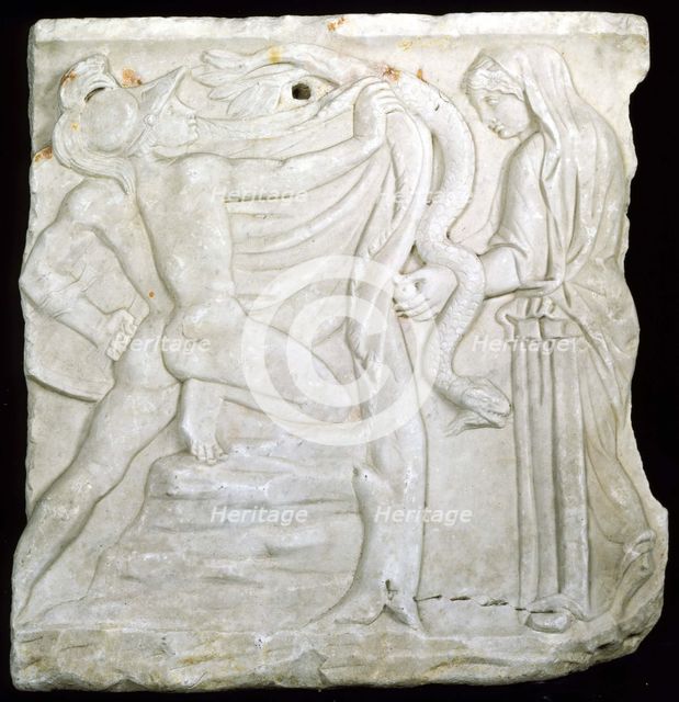 Jason and Medea (Relief of a sarcophagus). Creator: Art of Ancient Rome, Classical sculpture  .