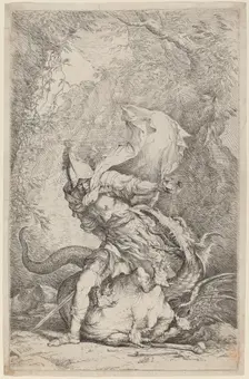 Jason and the Dragon, c. 1663/1664. Creator: Salvator Rosa