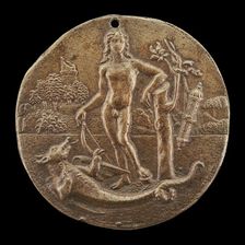 Jason (or Apollo) and the Dragon, early 16th century. Creator: Pseudo Antonio da Brescia