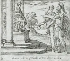 Jason Promises His Hand to Medea, published 1606. Creators: Antonio Tempesta, Wilhelm Janson
