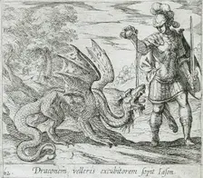 Jason Putting the Dragon to Sleep, published 1606. Creators: Antonio Tempesta, Wilhelm Janson