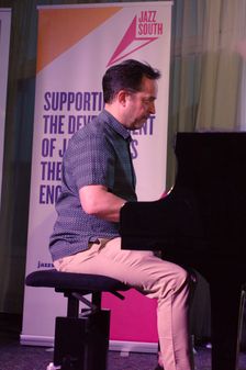 Jason Rebello, Watermill Jazz Club, Dorking, Surrey, 2 July 2019. Creator: Brian O'Connor
