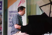 Jason Rebello, Watermill Jazz Club, Dorking, Surrey, 2 July 2019. Creator: Brian O'Connor
