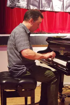 Jason Rebello, Jason Rebello-Orlando Le Fleming Duo, Battle Jazz Festival, East Sussex, July 2024. Creator: Brian O'Connor