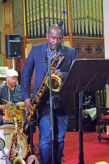 Jason Yarde, Eastbourne Jazz Festival, Christ Church, Eastbourne, East Sussex, 30 Sep 2018. Creator: Brian O'Connor