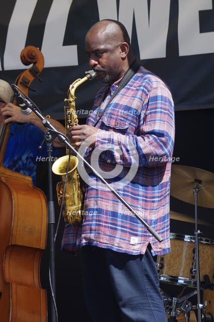 Jason Yarde, Hexagonal, Battle Jazz Weekend, Battle, East Sussex, 24 July 2022. Creator: Brian O'Connor.