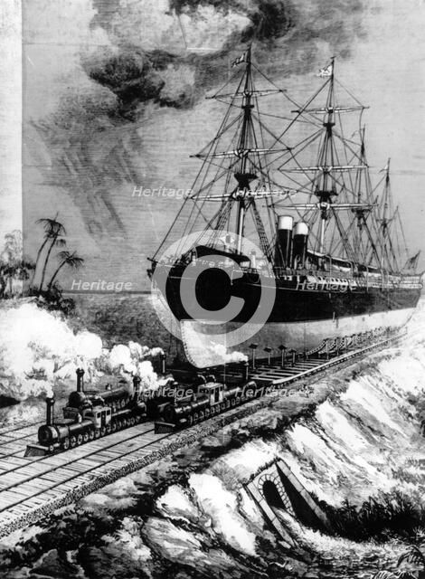 JB Eads' Inter Oceanic Ship Railway, 1884. Artist: Unknown