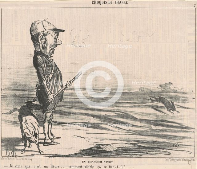 Je crois que c'est un lièvre..., 19th century. Creator: Honore Daumier.