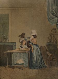 Je M'Occupais En Attendant (I am busy waiting), c1770, (1913). Artist: Romain Girard