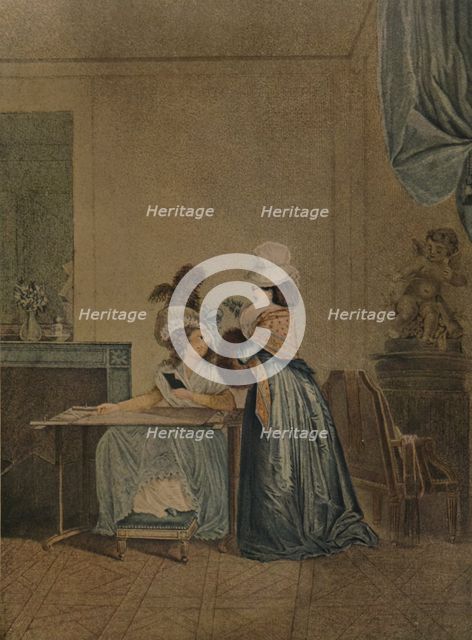 'Je M'Occupais En Attendant', (I am busy waiting), c1770, (1913). Artist: Romain Girard.
