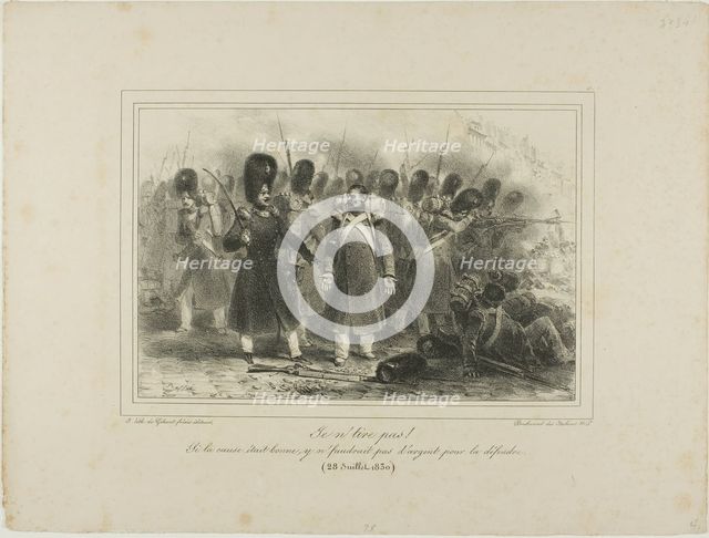 Je n'tire pas! Si la cause était bonne, y n'faudrait pas d'argent pour la défendre. 28 Jui..., 1831. Creator: Auguste Raffet.
