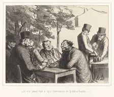 Je n'ai jamais tant ri qu'a l'enterrement de la fille à Bourdin..., 1862. Creator: Honore Daumier