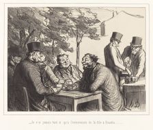 Je n'ai jamais tant ri qu'a l'enterrement de la fille à Bourdin..., 1862. Creator: Honore Daumier