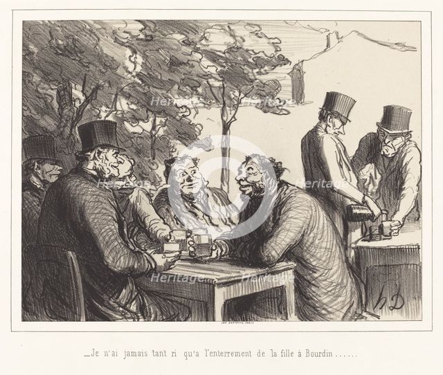 Je n'ai jamais tant ri qu'a l'enterrement de la fille à Bourdin..., 1862. Creator: Honore Daumier.