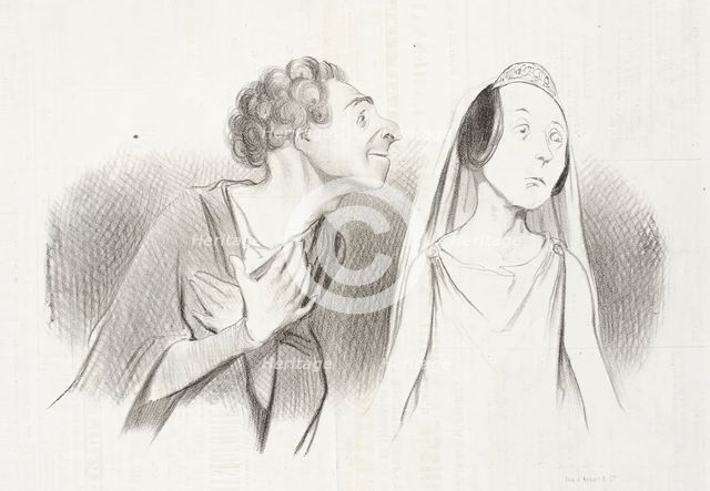 Je pars plus amoureux que je ne le fus jamais. (Bérénice), 1841.  Creator: Honore Daumier.