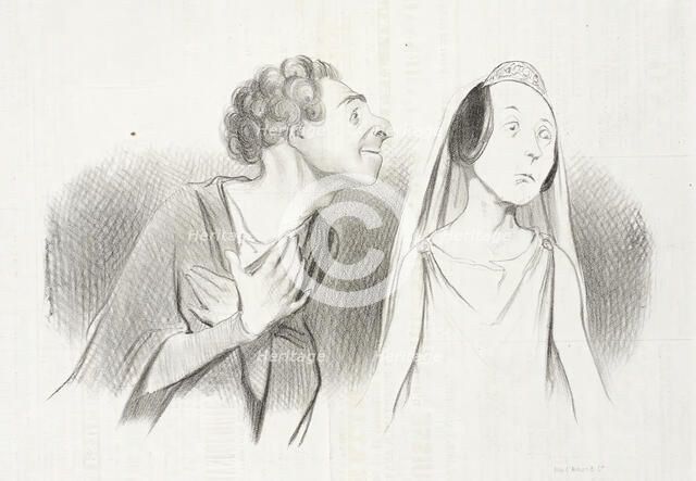 Je pars plus amoureux que...jamais..., 1841. Creator: Honore Daumier.