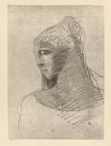 Je t'adore a l'egal de la voute nocturne. O vase de tristesse, o grande taciturne..., 1890. Creator: Odilon Redon