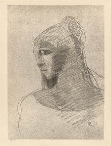 Je t'adore a l'egal de la voute nocturne. O vase de tristesse, o grande taciturne..., 1890. Creator: Odilon Redon