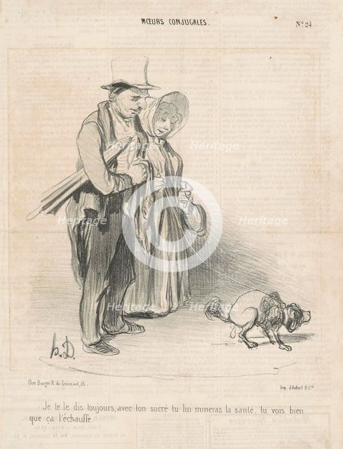 Je te le dis toujours, avec ton sucre..., 19th century. Creator: Honore Daumier.