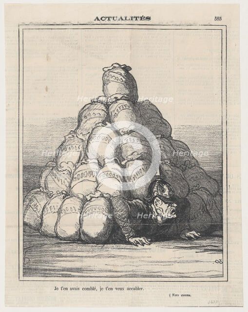 Je t'en avais comblé, je t'en veux accabler, 1871. Creator: Honore Daumier.