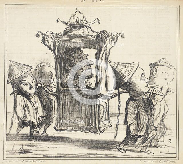 Je voudrais pouvoir me faire promener comme ça dans les rues de Brest..., 1859. Creator: Honore Daumier.