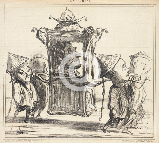 Je voudrais pouvoir me faire promener comme ça dans les rues de Brest..., 1859. Creator: Honore Daumier.