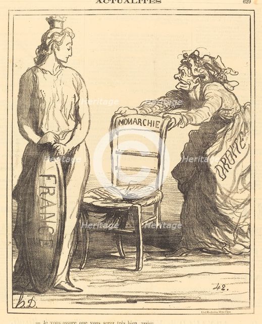 Je vous assure que vous serez très bien assise, 1871. Creator: Honore Daumier.