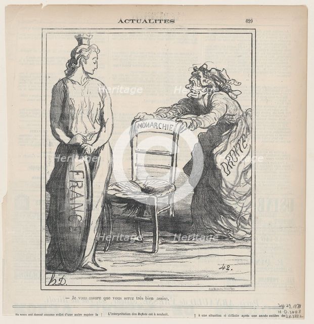 Je vous assure que vous serez très bien assise, 1871. Creator: Honore Daumier.