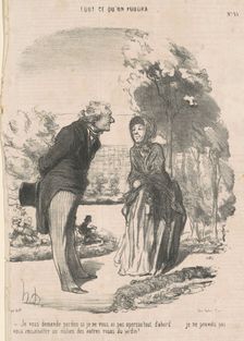 Je vous demande pardon si je ne vous ai pas apercue ..., 19th century. Creator: Honore Daumier