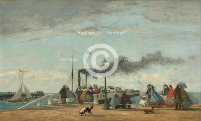 Jetty and Wharf at Trouville, 1863. Creator: Eugene Louis Boudin.