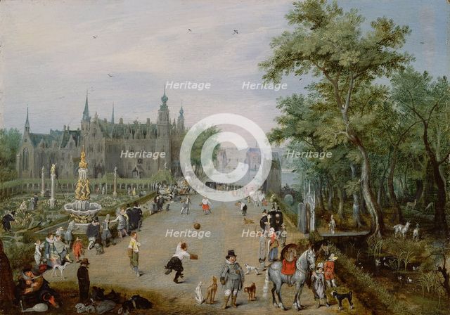 Jeu de Paume Before a Country Palace, ca 1614. Artist: Venne, Adriaen Pietersz. van de (1589-1662)