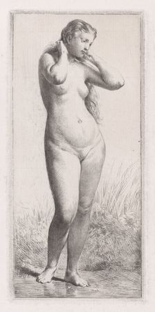 Jeune Femme au Bain, 1866. Creator: Charles Emile Jacque