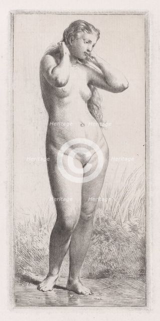 Jeune Femme au Bain, 1866. Creator: Charles Emile Jacque.
