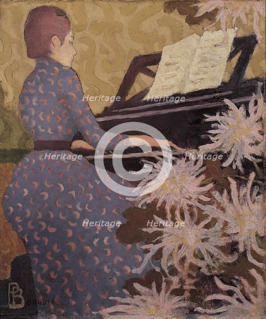 Jeune Femme au piano (Andrée Bonnard), 1891. Creator: Bonnard, Pierre (1867-1947).