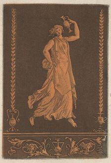 Jeune femme drapée, marchant de gauche à droit, portant un vase de métal (Young draped..., ca. 1784. Creator: Jean Jacques Lagrenee