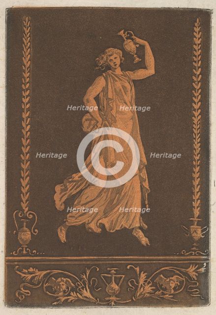 Jeune femme drapée, marchant de gauche à droit, portant un vase de métal (Young draped..., ca. 1784. Creator: Jean Jacques Lagrenee.