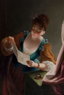 Jeune femme lisant une lettre, d'après Raoux. Creator: Unknown
