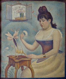 Jeune femme se poudrant (Young woman powdering herself), 1889-1890. Creator: Seurat, Georges Pierre (1859-1891)
