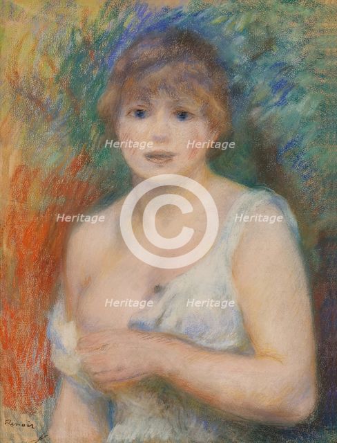 Jeune femme retenant sa chemise, 1879-1880. Creator: Pierre-Auguste Renoir.