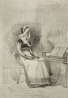 Jeune Fille au clavecin, 1872. Creator: Unknown