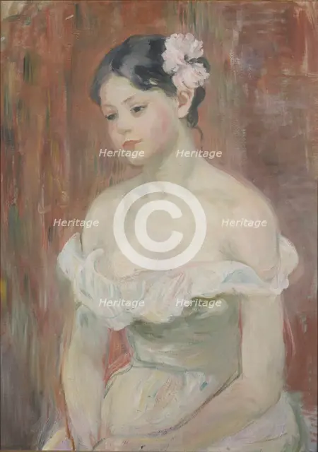 Jeune fille au décolleté, la fleur aux cheveux, 1893. Creator: Berthe Morisot.