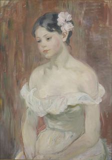 Jeune fille au décolleté, la fleur aux cheveux, 1893. Creator: Berthe Morisot