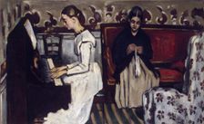 Jeune Fille au piano (Girl at the Piano - The Overture to Tannhauser), 1869. Creator: Paul Cezanne